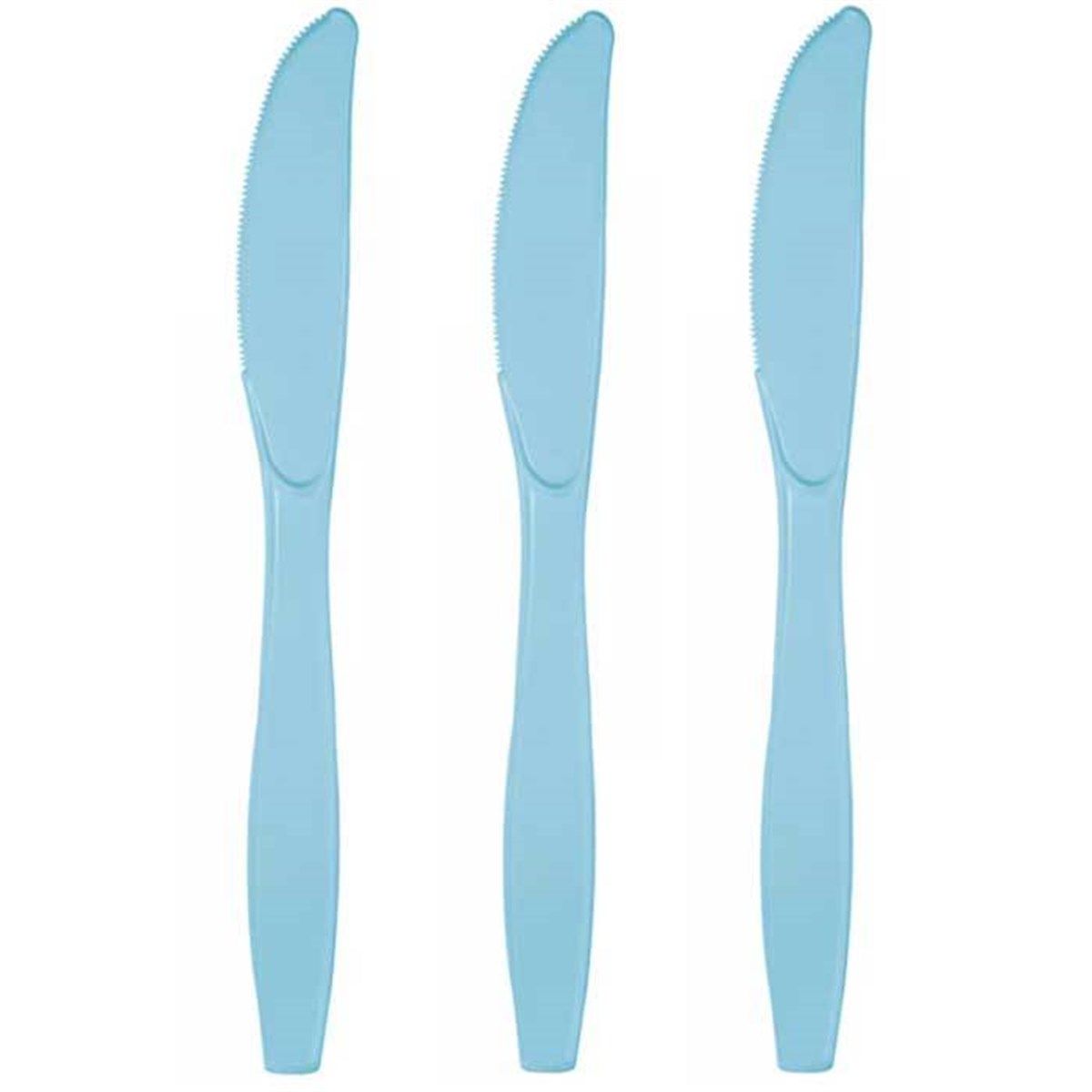 Mavi Renk Plastik Bıçak 25 Adet