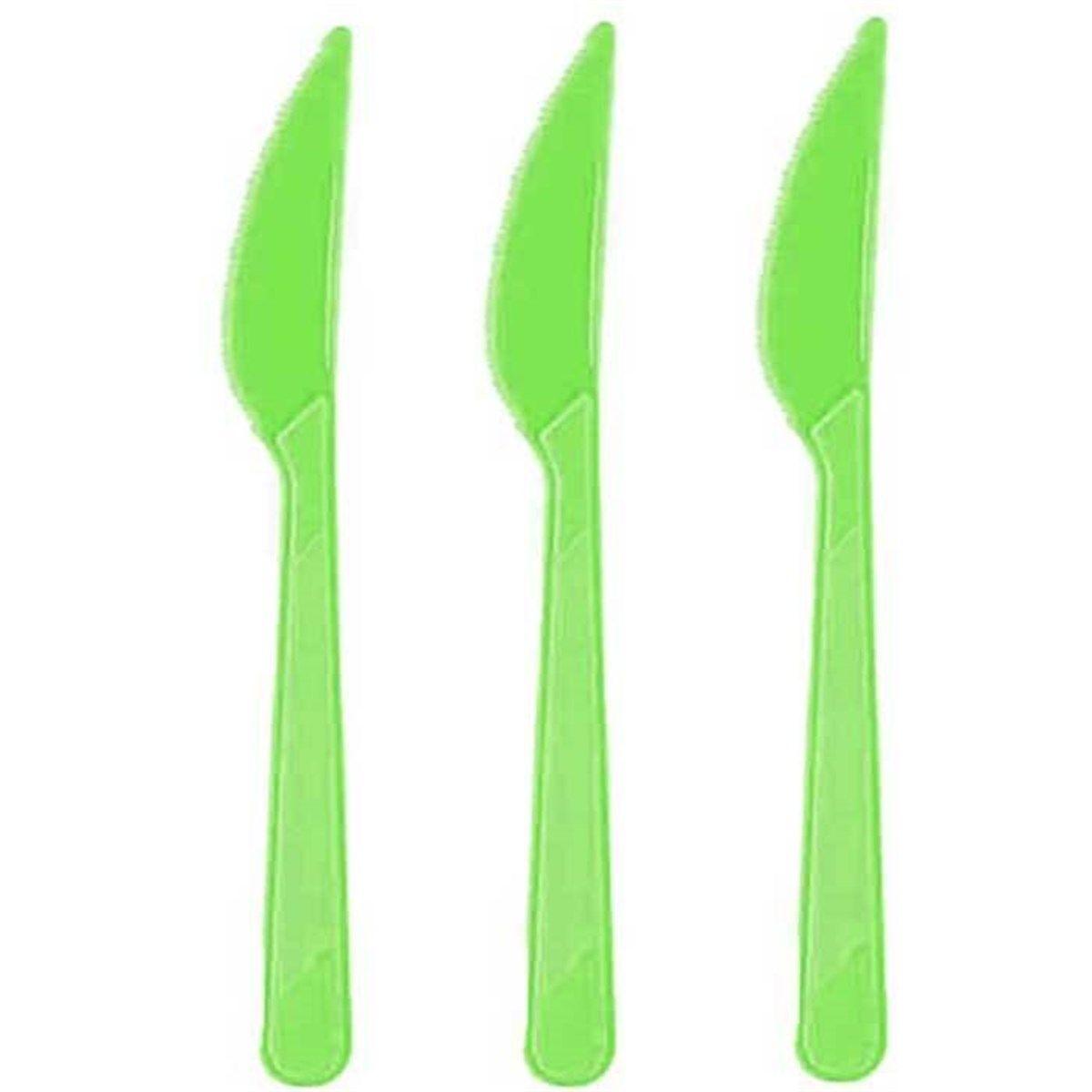 Yeşil Renk Lüks Plastik Bıçak 25 Adet
