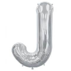 J Harf Folyo Gümüş Balon Küçük 35 Cm