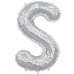S Harf Folyo Gümüş Balon Küçük 35 Cm