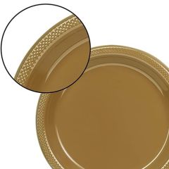 Gold Plastik Lüks Tabak 22 cm - 25 Adet