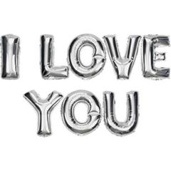 I Love You Folyo Balon Gümüş