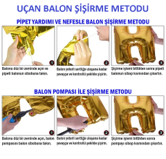 5 Rakam Folyo Gold Balon Küçük 35 cm
