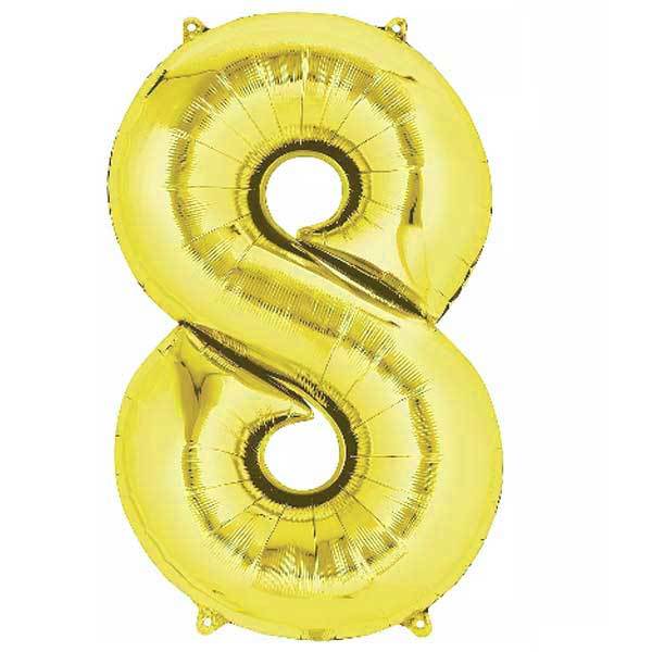 8 Rakam Folyo Gold Balon Küçük 35 cm