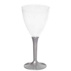 Plastik Şarap Bardağı Gümüş