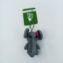 Amigurumi Organik Örgü Fil Anahtarlık