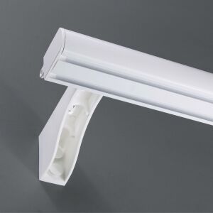 Dekoratif İki Kanallı Alüminyum Beyaz Perde Ray Takımı Plastik Ayaklı