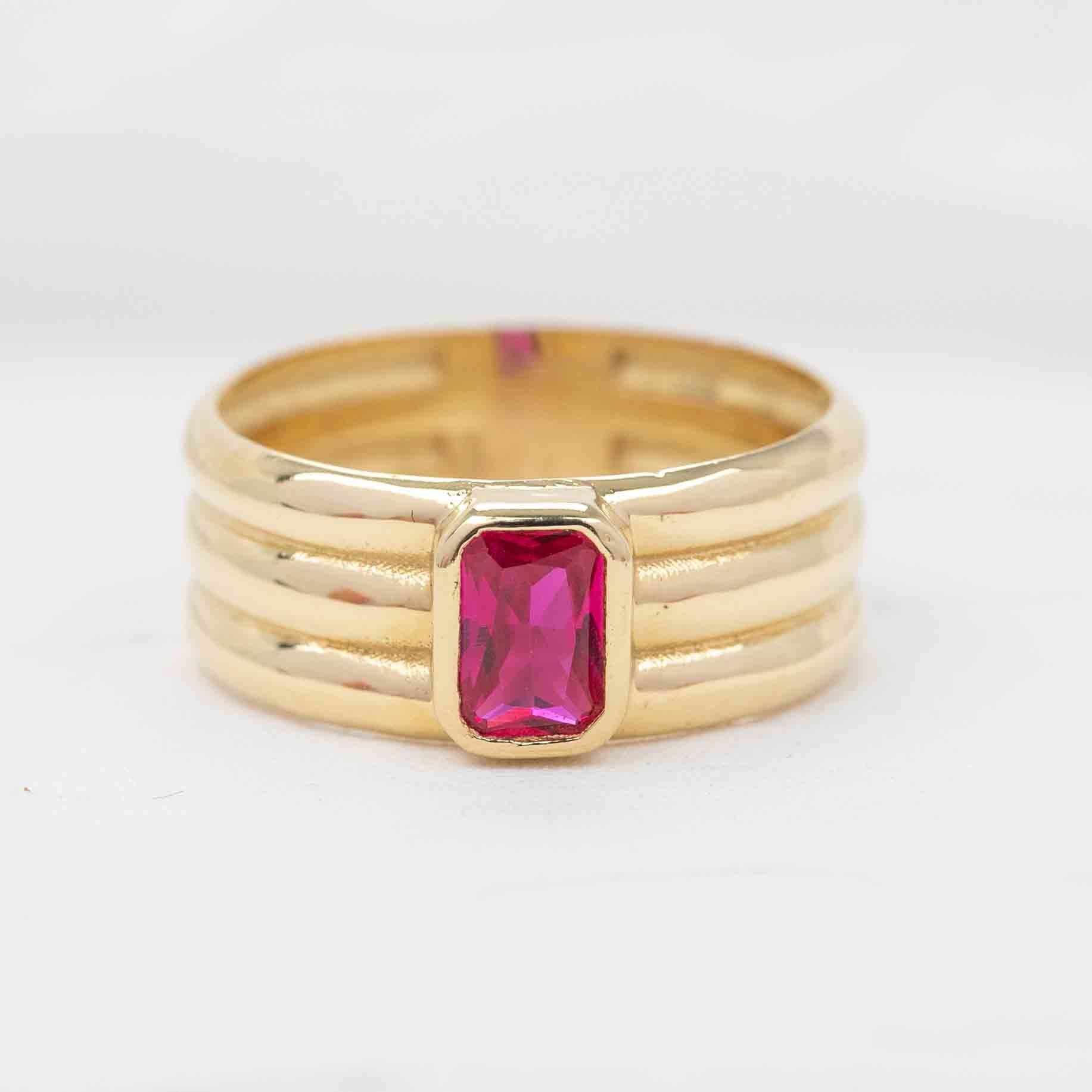 Pink Stone Gold Ring