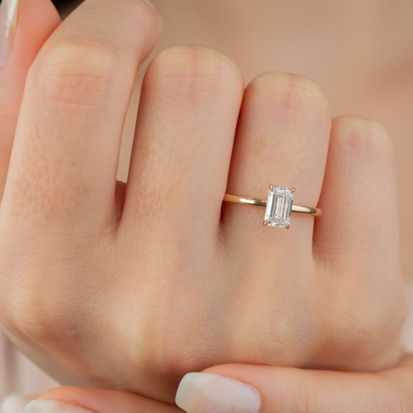 0.71 Carat F VS1 Emerald Cut GIA Certified Diamond Solitaire Ring
