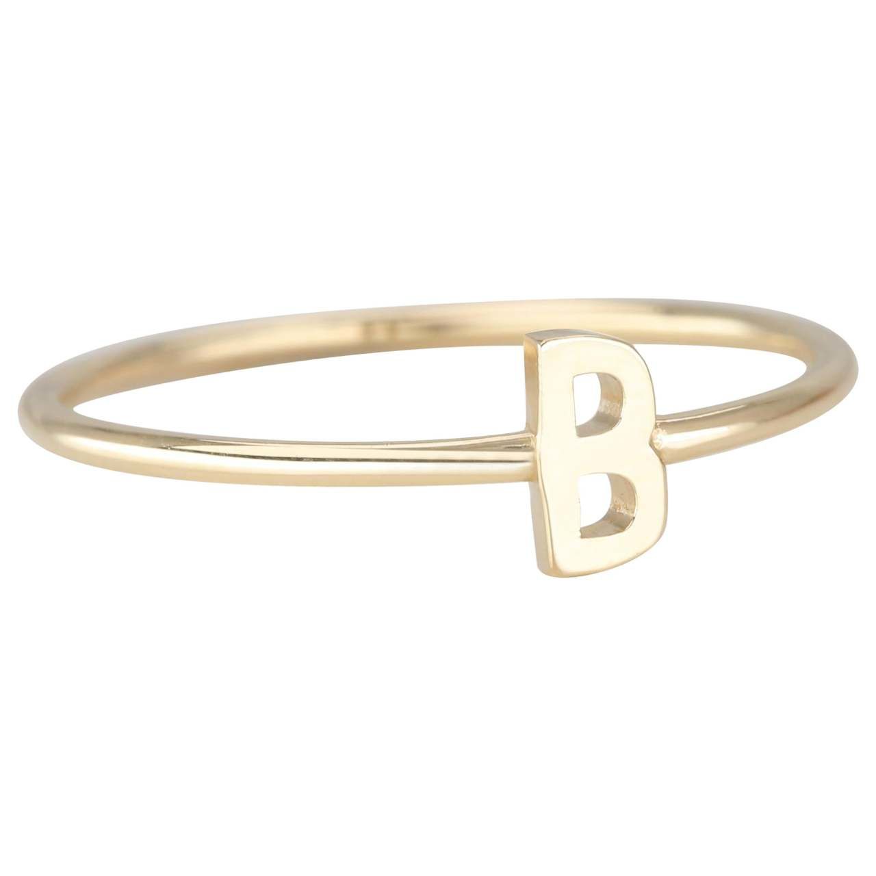 B letter on sale gold ring