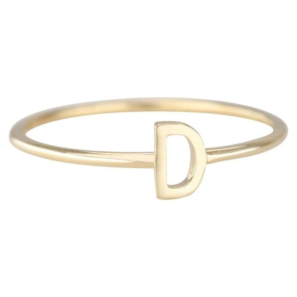 Letter D Gold Ring