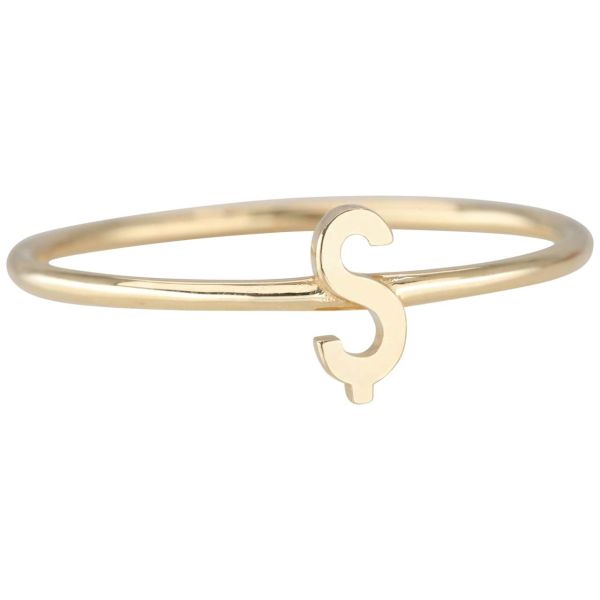Letter S Gold Ring