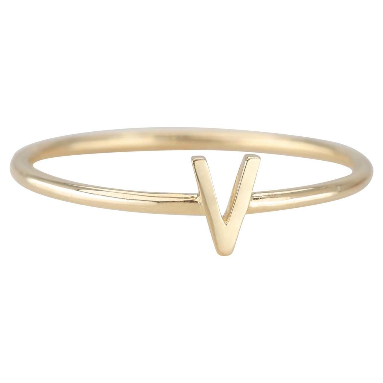 Letter V Ring - Etsy