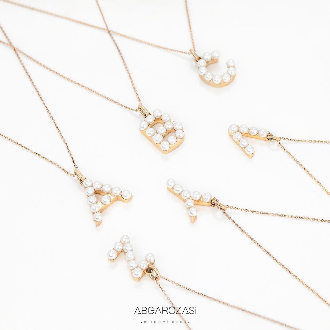 Pearl letter necklace deals