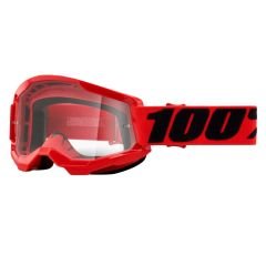 100% Strata 2 Goggle Gözlük - Clear Lens - Red