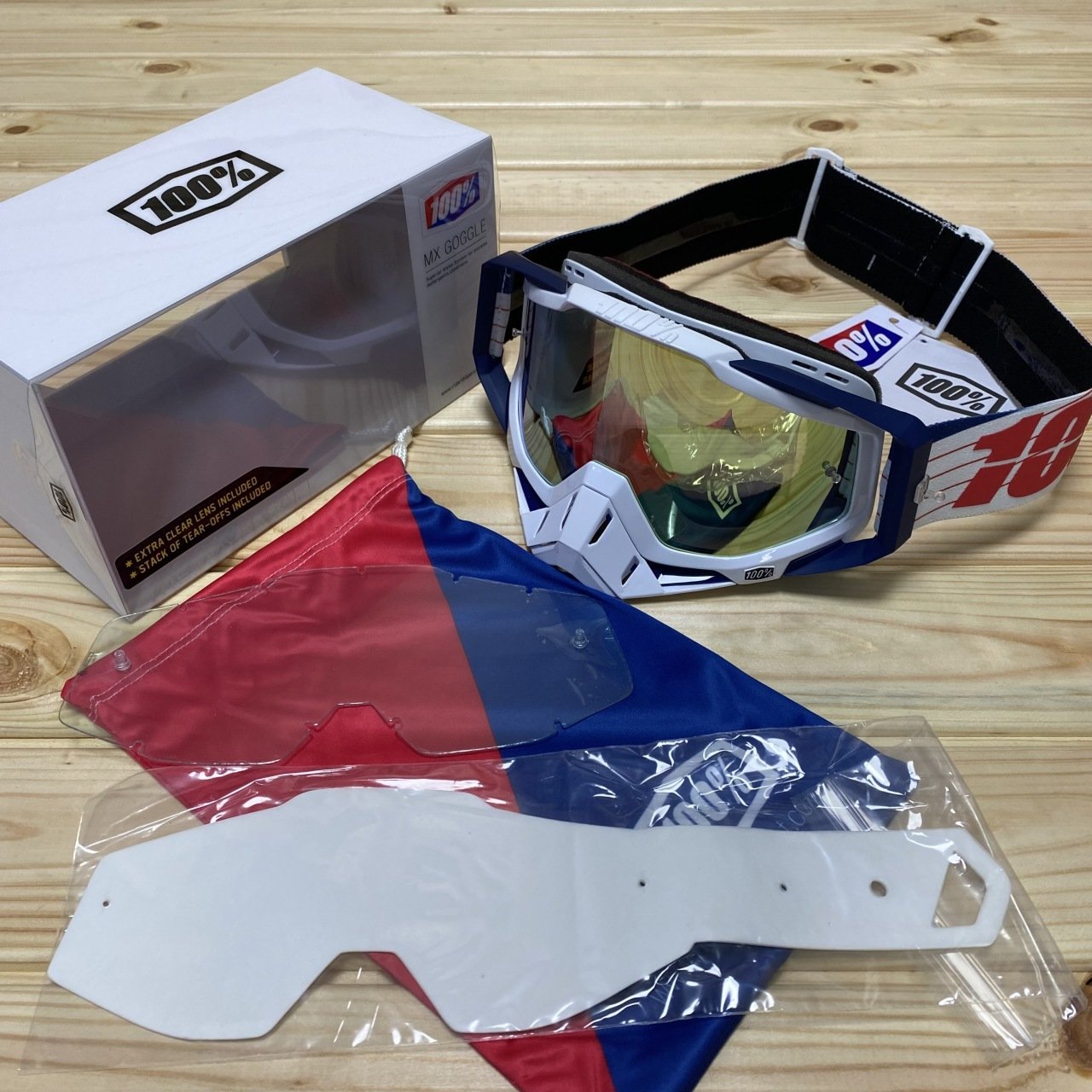 100% Racecraft Goggle Mirror Bibal White Gözlük