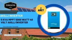 Güneş Enerjisi  Hibrit Paket 5Kva Mppt İnverter 450 watt Güneş Paneli 150 Amper Jel Akü İstabreeze 1000 W 48 V Rüzgar Türbini + Yerli Şarj Kontrol Cihazı