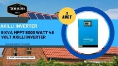 Güneş Enerjisi  Hibrit Paket 5Kva Mppt İnverter 450 watt Güneş Paneli 150 Amper Jel Akü İstabreeze 1000 W 48 V Rüzgar Türbini + Yerli Şarj Kontrol Cihazı