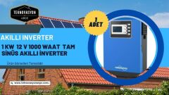 Güneş Enerjisi  Hibrit Paket 1 Kva Tam Sinüs İnverter 205 watt Güneş Paneli 150 Amper Jel Akü i-500 WATT 12V/24Volt Rüzgar Türbini + Hibrit Şarj Kontrol Cihazı