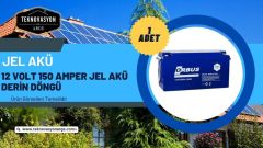 Güneş Enerjisi  Hibrit Paket 1 Kva Tam Sinüs İnverter 205 watt Güneş Paneli 150 Amper Jel Akü i-500 WATT 12V/24Volt Rüzgar Türbini + Hibrit Şarj Kontrol Cihazı