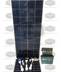 170 Watt Güneş Paneli Tv Aydınlatma Paketi Solar Paket