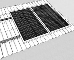 Kiremit Tipi Çatı Montaj Kiti – 2 Güneş Paneli Dikey Dizilim