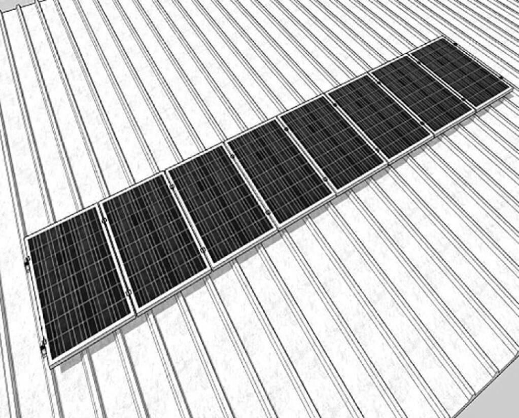 Trapeze – Sandwich Type Roof Mounting Kit – 8 Solar Panels Vertical Arrangement Ready Set Construction