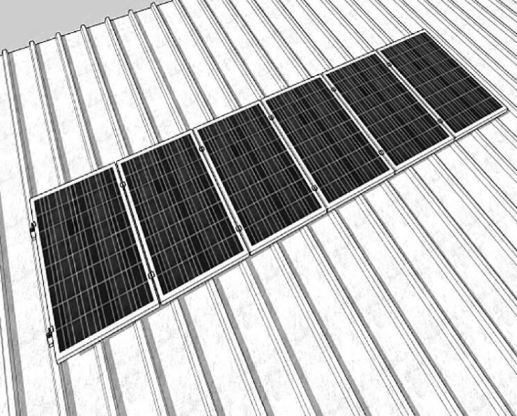 Trapezoidal – Sandwich Type Roof Mounting Kit – 6 Solar Panels Vertical Arrangement Ready Set Construction
