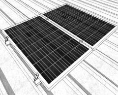 ترابيز - طقم تركيب سقف من نوع الساندويتش - بناء مجموعتين جاهزتين من الألواح الشمسية بترتيب رأسي