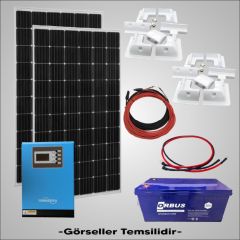 Teknovasyon Arge Güneş Enerjisi Karavan Solar Paketi 1kva Mppt İnverter 205w Güneş Paneli