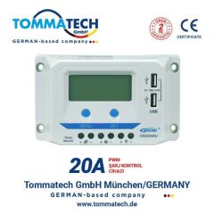 Tommatech 20 Amper Şarj Kontrol Cihazı VS2024AU