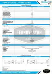 Teknovasyon Arge TommaTech Modüler Serisi 51.2V 102AH G2 LFP Lityum Batarya