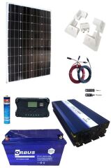 Karavan Solar Paket Sistem 205W Güneş Paneli 1000W İnverter
