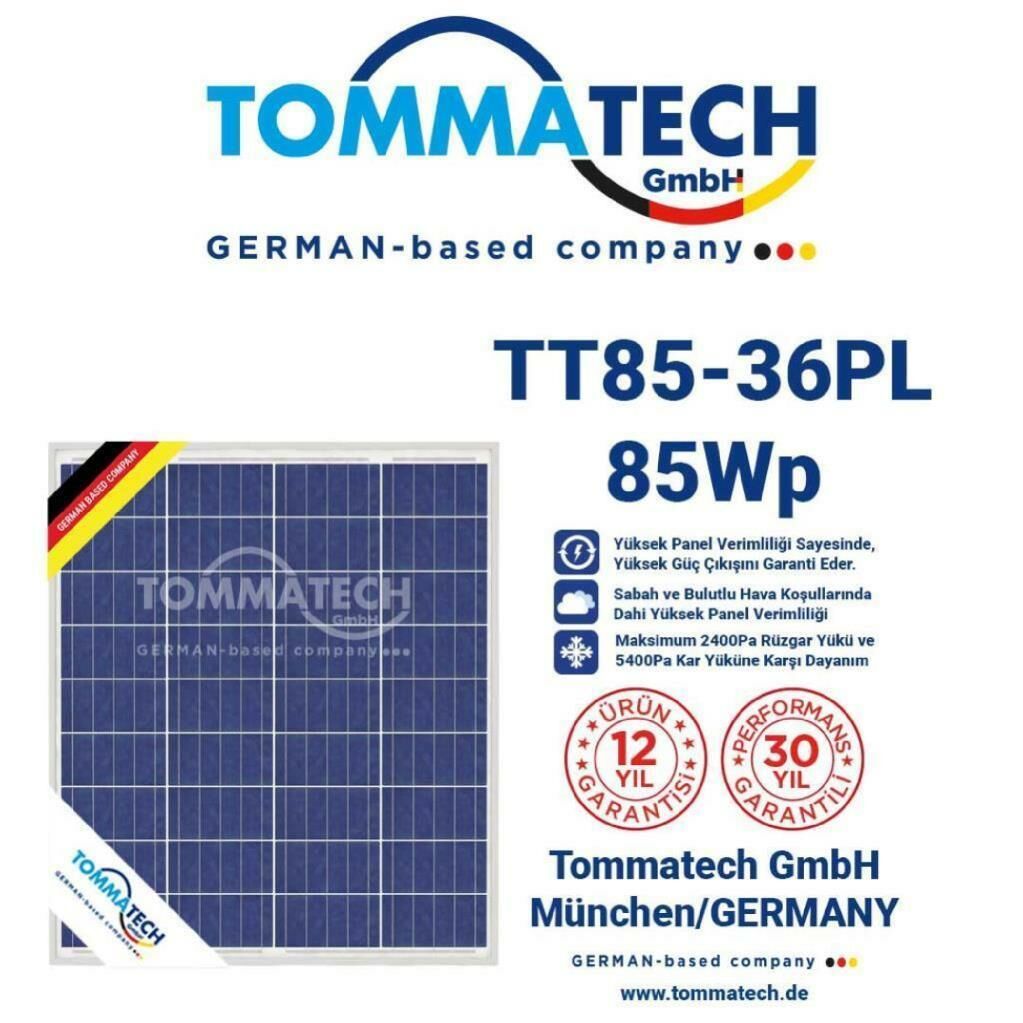 Tommatech 85 Watt Polikristal Solar Güneş Paneli