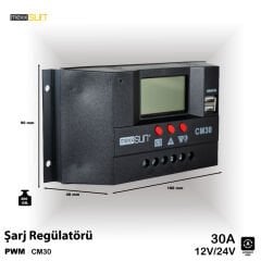 Mexxsun Cm3024z 30 Amper Solar Şarj Regülatörü 12/24