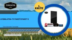 Teknovasyon Arge Güneş Enerjisi Aydınlatma - TV Paketi  600W İnverter 170W Güneş Paneli 65Ah Jel Akü