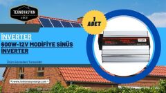 Teknovasyon Arge Güneş Enerjisi Aydınlatma - TV Paketi  600W İnverter 170W Güneş Paneli 65Ah Jel Akü