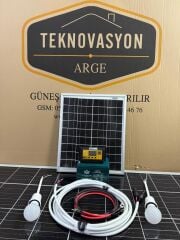 Teknovasyon ARGE 25 Watt Güneş Paneli Aydınlatma Paketi Solar Paket