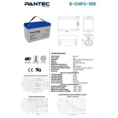 Pantec 100 Amper Solar Jel Akü Derin Döngü