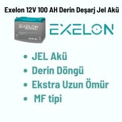 Exelon 12 Volt 100 Amper Jel Akü Derin Döngü Deep Cycle