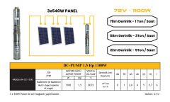 Mexxsun 1.5hp / 1100WATT / 6 Kademe / 72 Volt Dc Solar Dalgıç Pompa