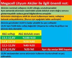 Megacell 12.8V 200Ah LiFePO4 Lityum Demir Fosfat Akü