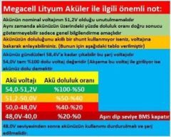 Megacell -LiFePO4 51.2V 100Ah Lityum Demir Fosfat Akü