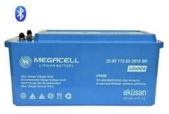 Megacell 25.6V 110Ah (Bluetooth) LiFePO4 Lityum Demir Fosfat Akü(ABS Kasa)