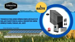 Teknovayon Arge Güneş Enerjisi Bağ Evi Solar Paketi 5KVA Akıllı İnverter 285W Güneş Paneli 100Ah Jel Akü