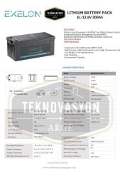 Teknovasyon Arge Exelon 12 V 200 Ah Lityum Akü EL-12-200