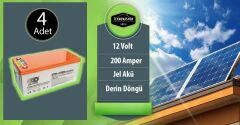 Teknovasyon Arge Güneş Enerjisi Solar Paketi 3.6kva İnverter 450 watt Güneş Paneli 200 Amper Jel Akü