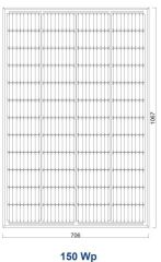 Suneng 150 W Watt 48 M6 Hücreli Perc Monokristal Güneş Paneli