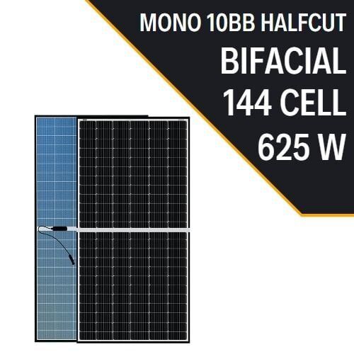 625W 10BB BIFACIAL HALF CUT MONOCRISTAL SOLAR PANEL Half-Cut Multi Busbar Solar Panel