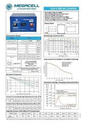 Megacell 12.8 V 200 Ah Marin Abs Lityum Akü